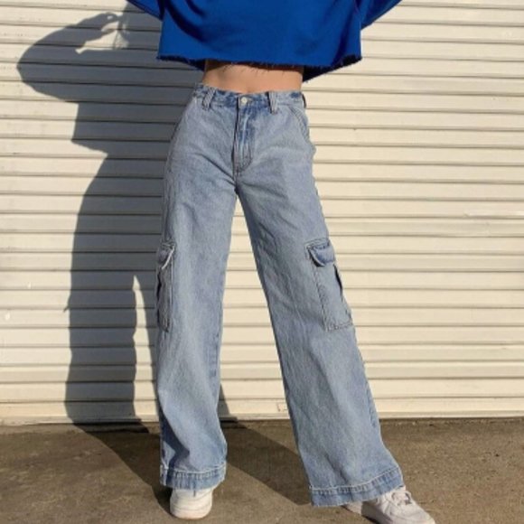 Workwear Y2K pants / high waist denim jeans - Picture 3 of 4